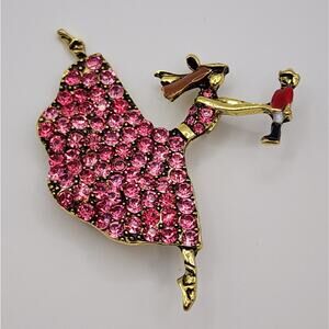 Clara and The Nutcracker Christmas Brooch Ballet Dancing Classic Rhinestone